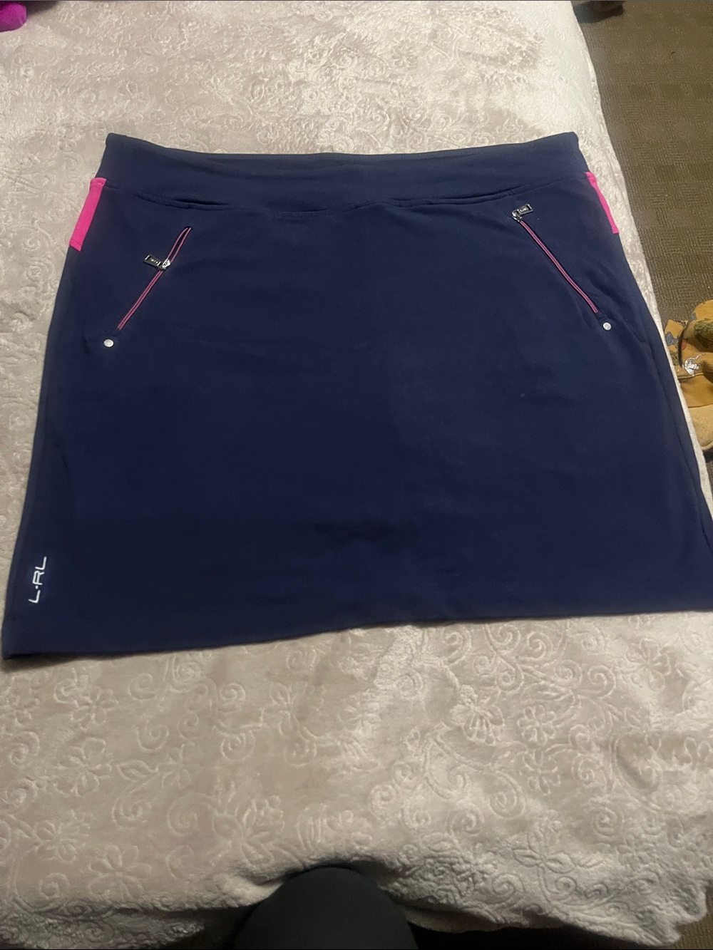 Ralph Lauren Navy Active Skort with Pink Accent